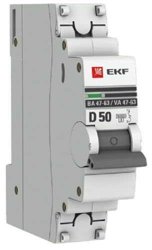 Выключатель автоматический EKF PROxima ВА47-63 1п 50А D 6кА картинка